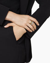 DY Mercer® Multi Row Ring in Sterling Silver with 18K Yellow Gold and Diamonds, 21mm